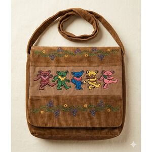 Flawed Gem! Grateful Dead Dancing Bears Messenger Bag Gypsy Rose Crossbody